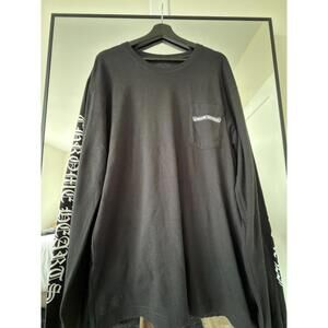 Chrome Hearts Scroll Logo L/S Pocket T-shirt Black